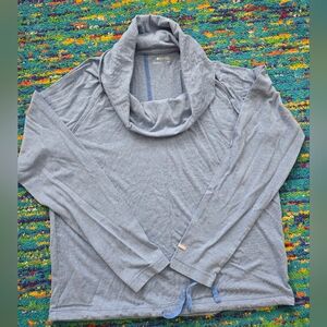 Womens Columbia size LG Light‎ Blue speckled Cowl Neck Long Sleeve Top